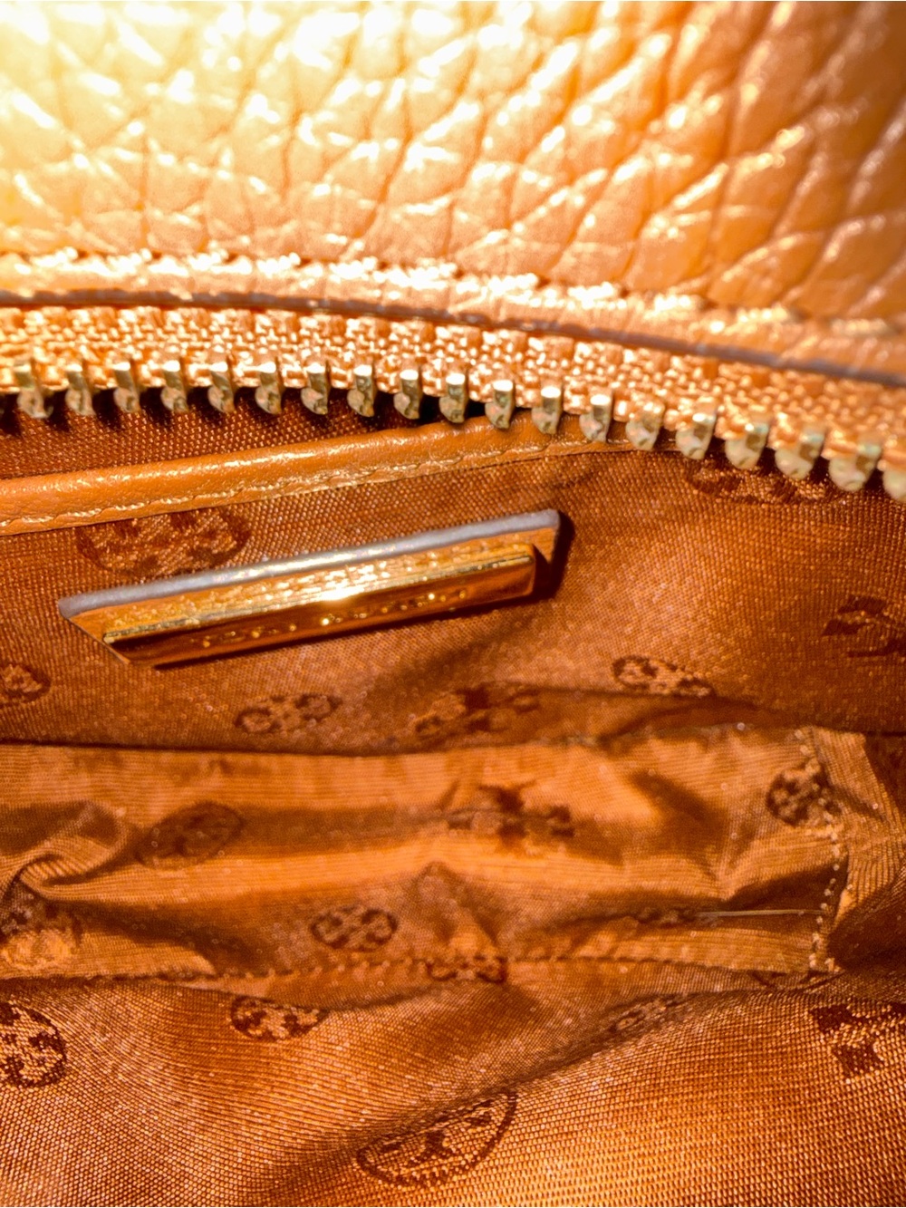 Tory Burch Tan Pebbled Leather Crossbody with Tassel Charm - Picture 8 of 8